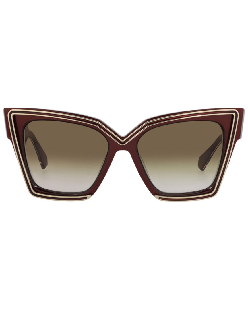 Valentino | Womens | VLS-126B54 54mm Sunglasses | Bordeaux | Brown Lens