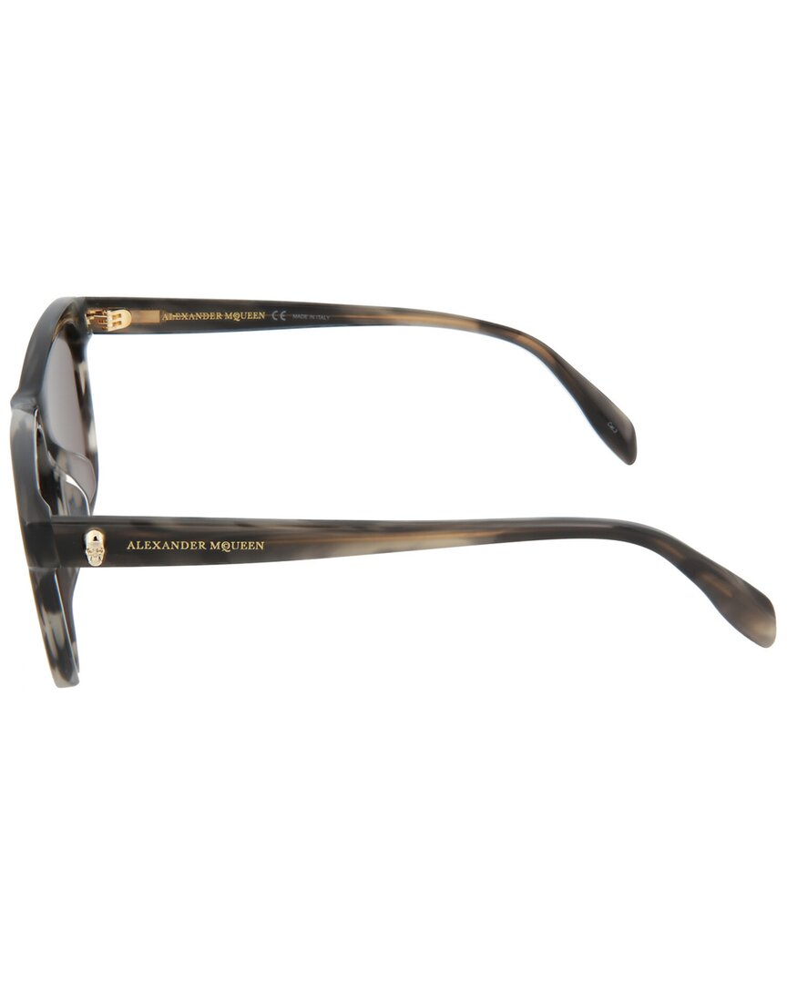 Alexander McQueen | Unisex | AM0158S 54mm Sunglasses | Grey | Brown Lens