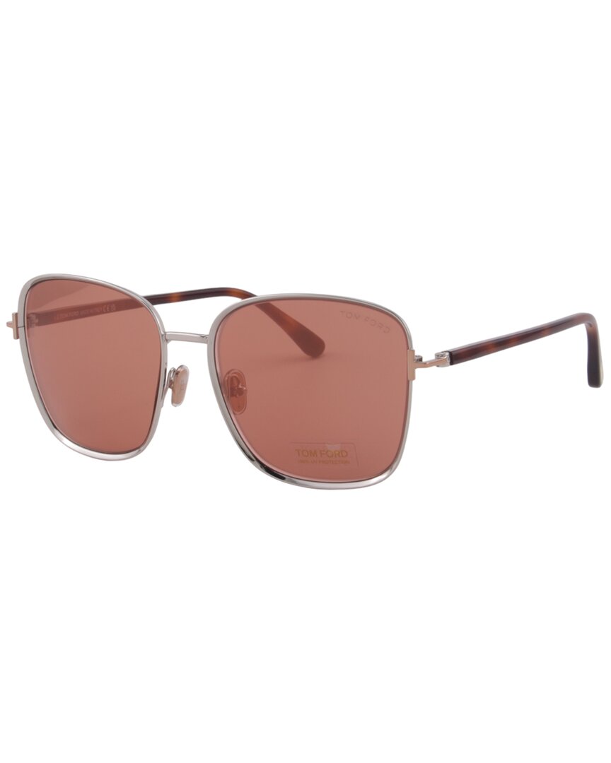 Tom Ford | Womens | FT1029 57mm Sunglasses | Shiny Dark Ruthenium | Brown Mirrored Lens