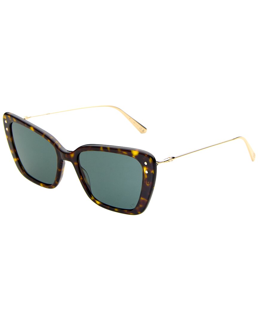 Dior | Womens | CD40106I 54mm Sunglasses | Gold Havana | Green Lens