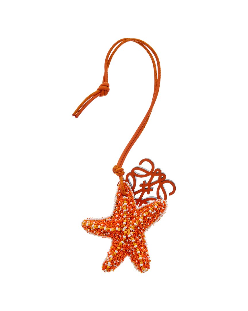Loewe | Womens | Anagram Leather Charm | Orange