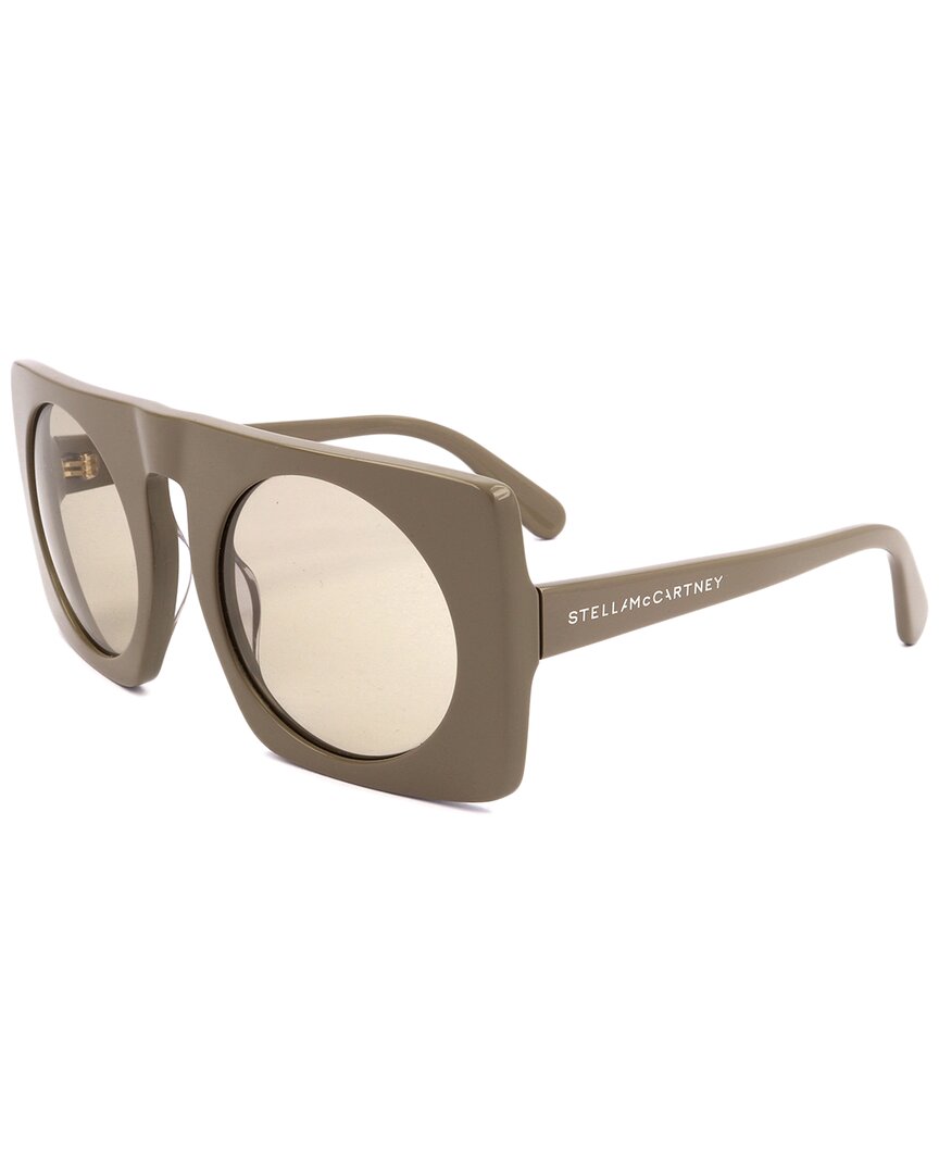 Stella McCartney | Womens | 53mm Sunglasses | Taupe | Beige Flash Lens