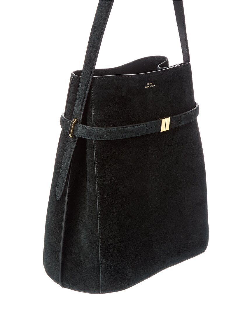 TOTEME | Womens | Belted Suede Bucket Bag | Black