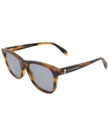 Alexander McQueen | Unisex | AM0158S 54mm Sunglasses | Yellow/Blue | Blue Lens