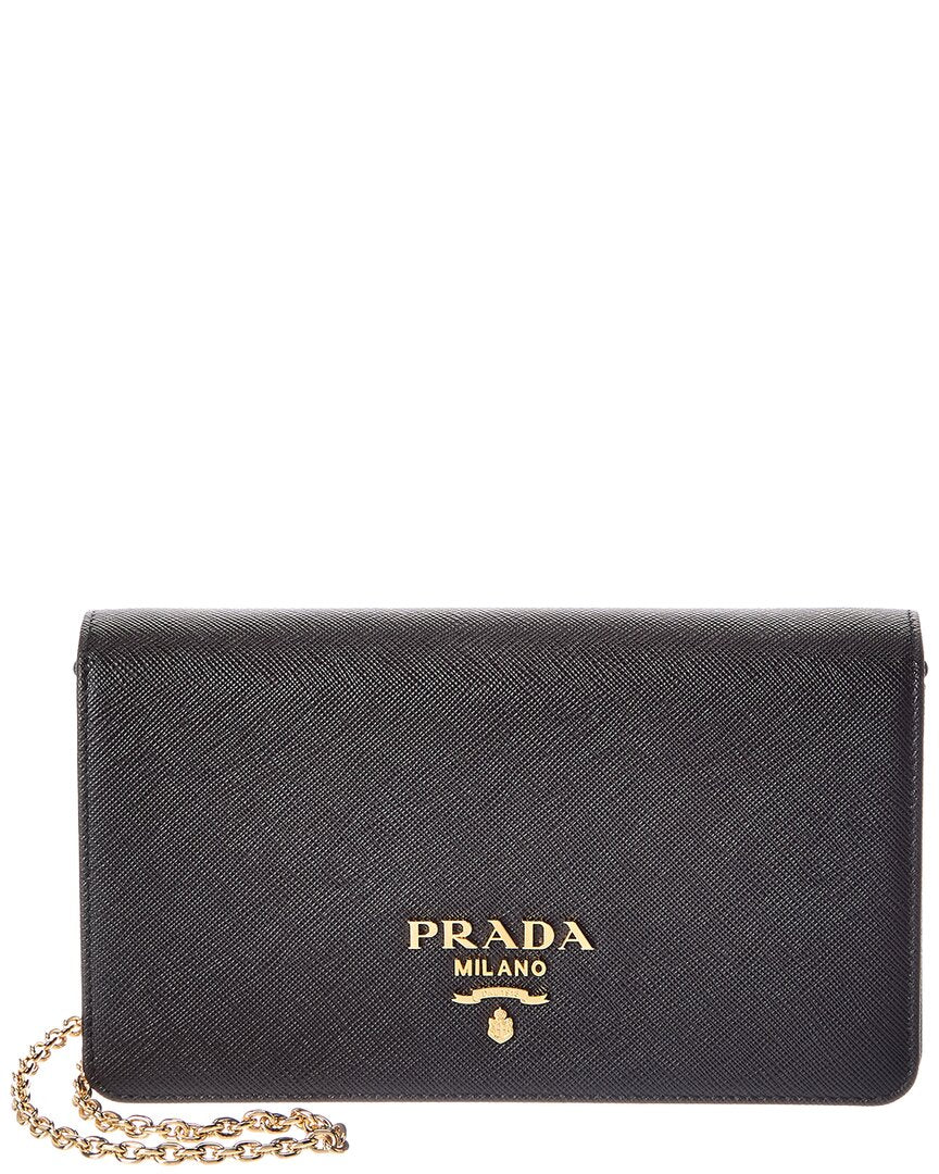 Prada | Womens | Logo Saffiano Leather Crossbody | Black