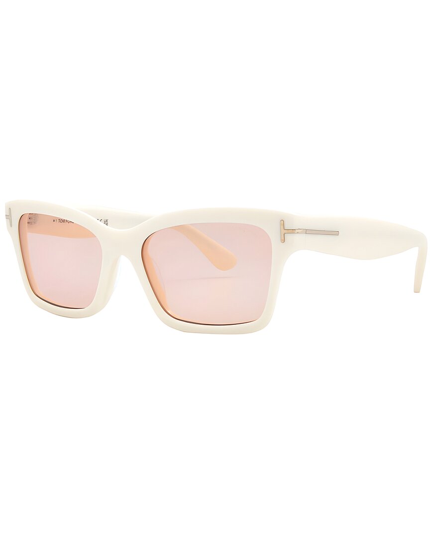 Tom Ford | Womens | FT1085 54mm Sunglasses - I | Ivory | Violet Lens