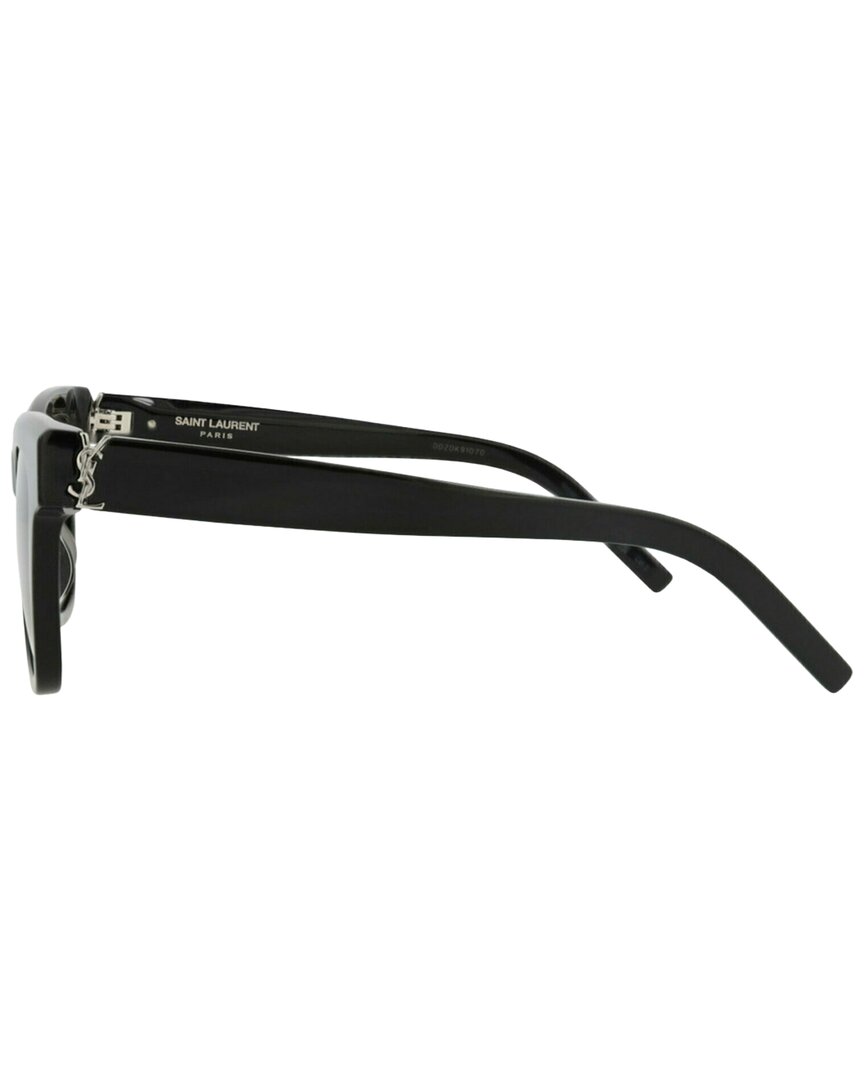 Saint Laurent | Womens | 52mm Sunglasses | Shiny Black | Black Tinted Lens