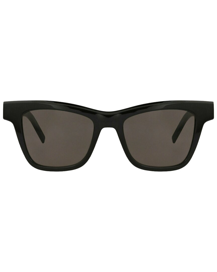 Saint Laurent | Womens | 52mm Sunglasses | Shiny Black | Black Tinted Lens