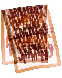 Jimmy Choo | Womens | Logo Silk Scarf | Brown Multi