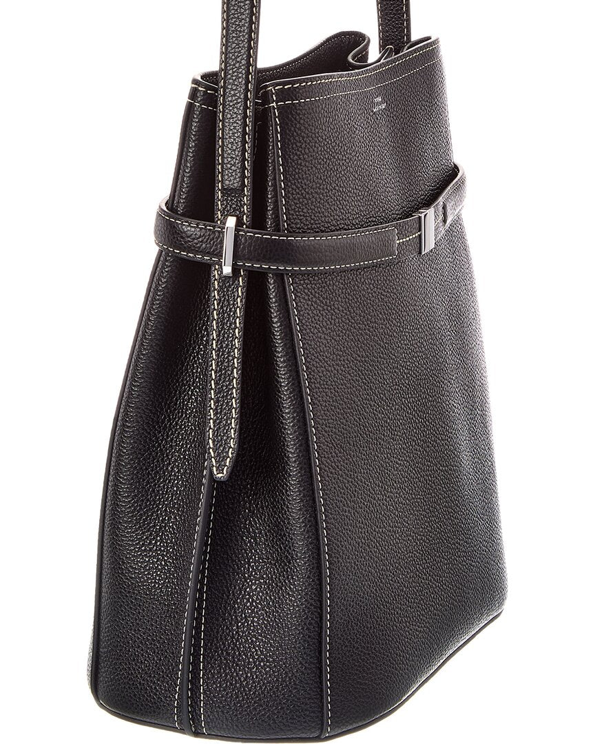 TOTEME | Womens | Belted Leather Bucket Bag | Black