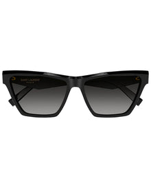 Saint Laurent | Womens | 58mm Sunglasses | Shiny Black | Black Lens