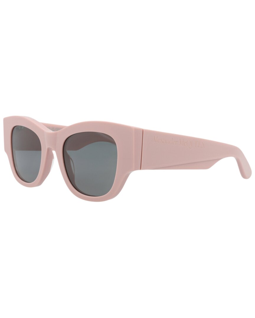 Alexander McQueen | Womens | AM0420S 50mm Sunglasses | Shiny Pink | Grey Tinted Lens