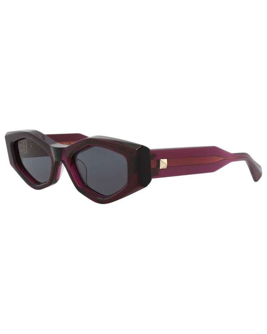 Valentino | Unisex | VLS-101B 51mm Sunglasses | Crystal Purple/Yellow Gold | Dark Grey Lens