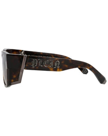Philipp Plein | Mens | 54mm Sunglasses | Shiny Dark Havana | Grey Tinted Lens