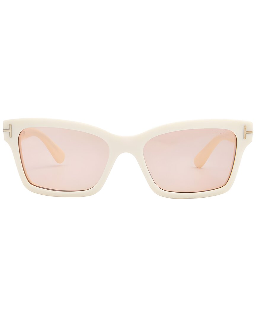 Tom Ford | Womens | FT1085 54mm Sunglasses - II | Ivory | Violet Lens