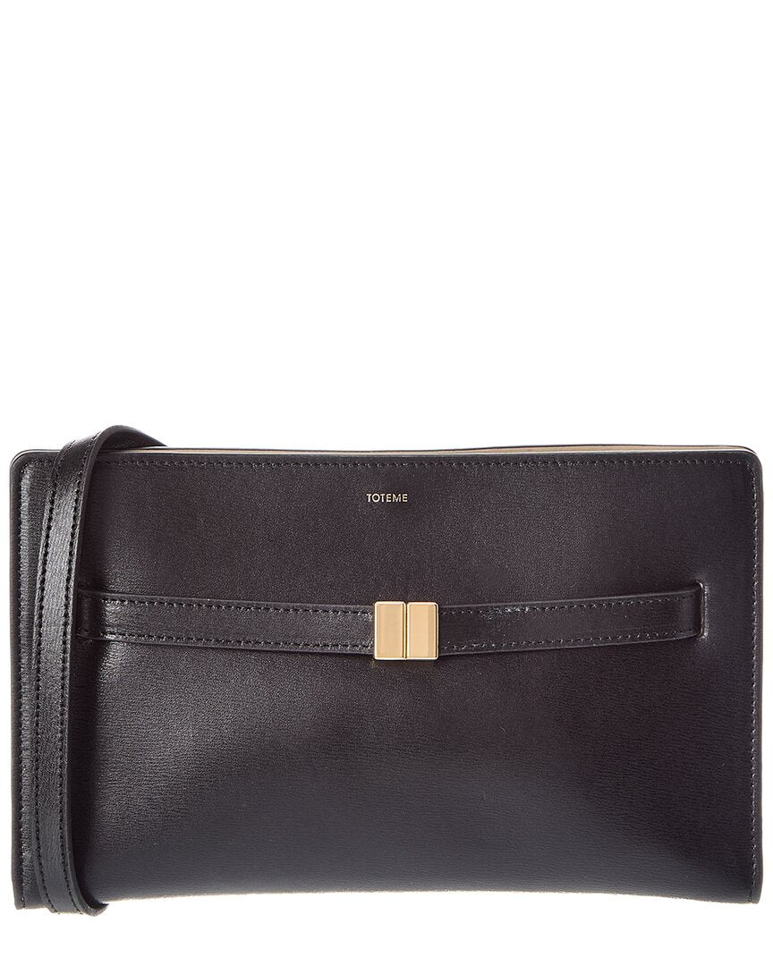 TOTEME | Womens | Logo Leather Crossbody | Black