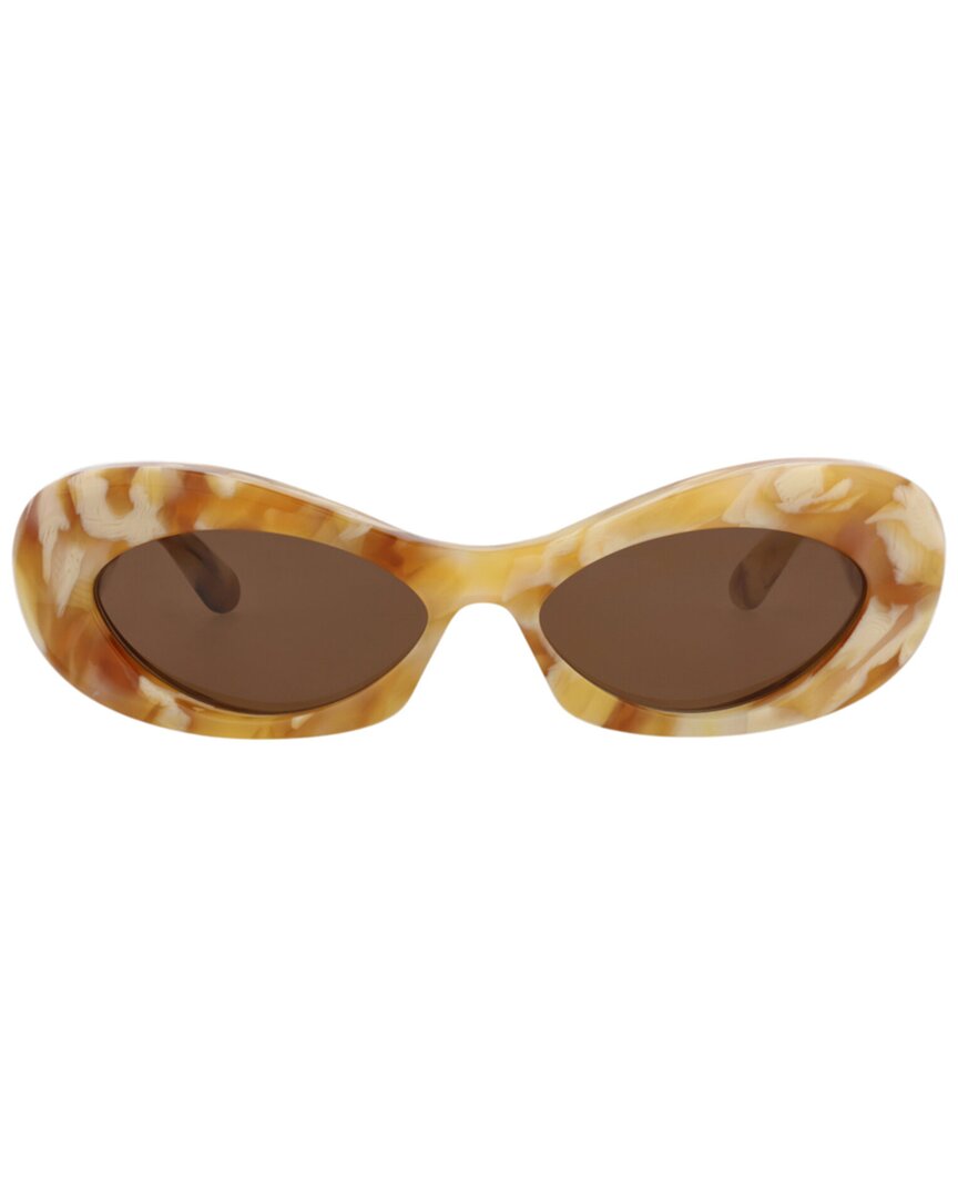 Valentino | Womens | 178D57 57mm Sunglasses | Ivory Marble/Light Gold | Brown Lens