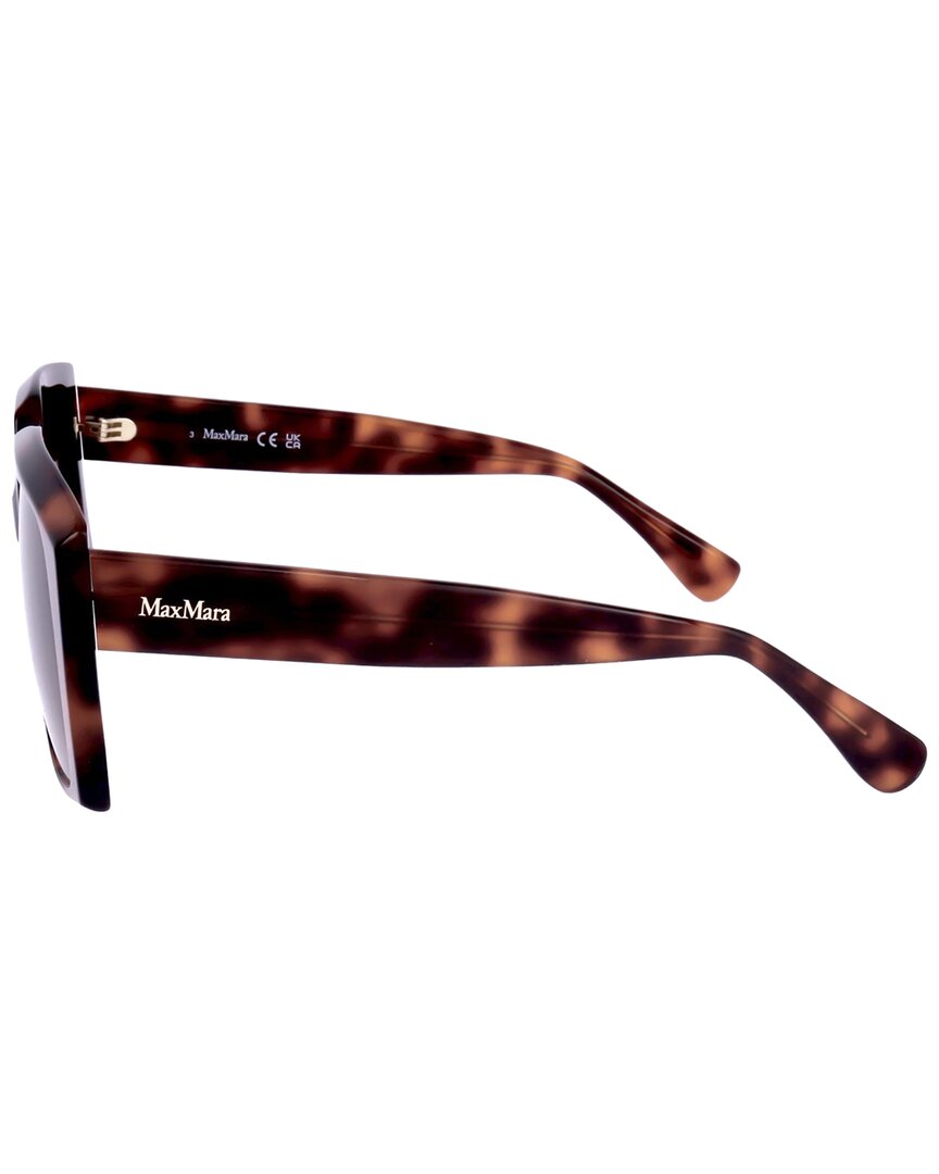 Max Mara | Womens | 56mm Sunglasses | Dark Havana | Smoke Gradient Lens