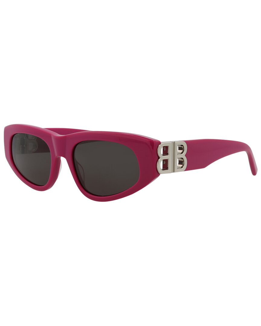 Balenciaga | Womens | BB0095S 53mm Sunglasses | Shiny Fuchsia | Grey Tinted Lens