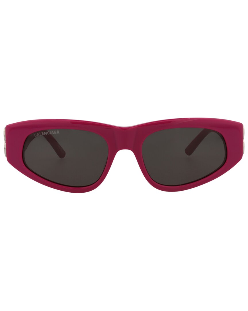 Balenciaga | Womens | BB0095S 53mm Sunglasses | Shiny Fuchsia | Grey Tinted Lens
