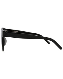 Saint Laurent | Womens | 16mm Sunglasses | Shiny Black | Black Tinted Lens