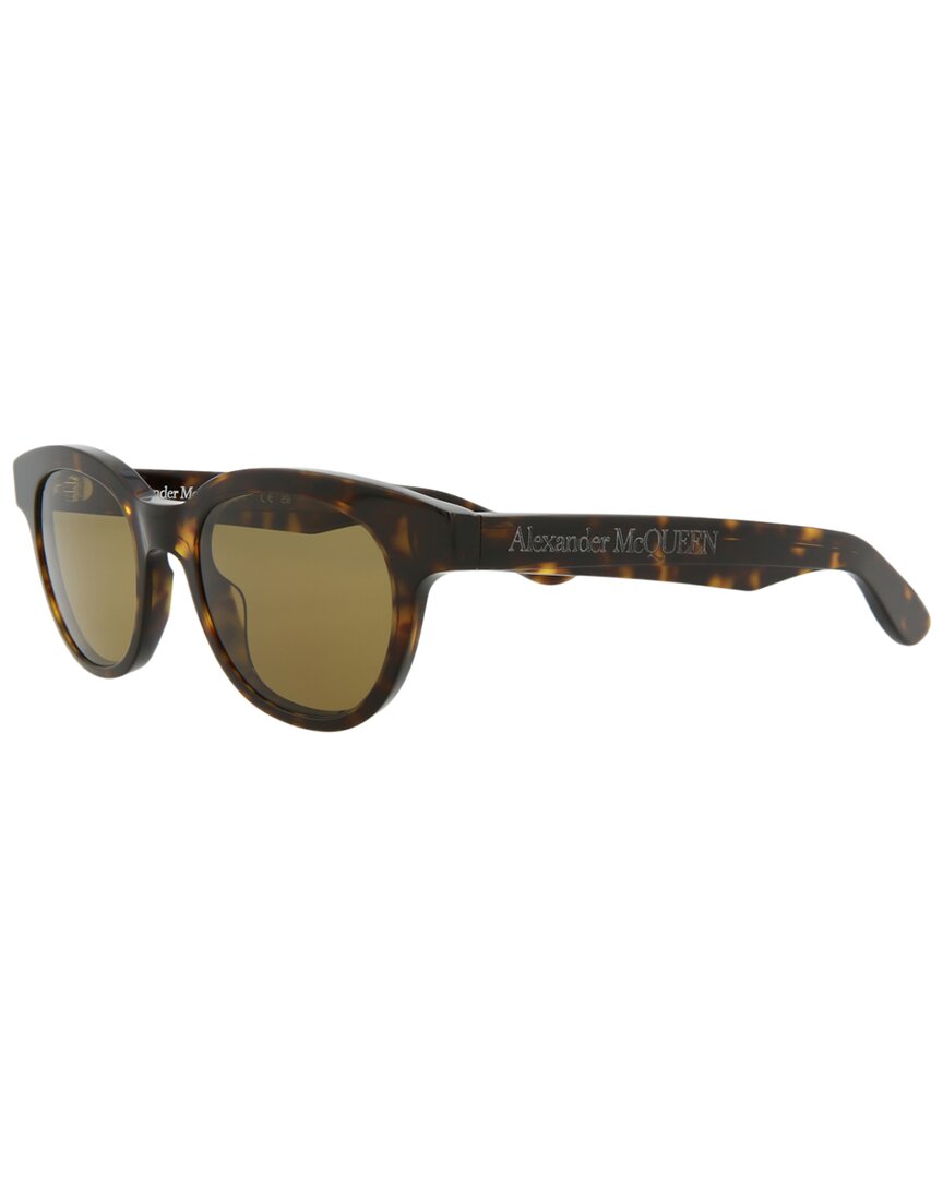 Alexander McQueen | Unisex | AM0383S 145mm Sunglasses | Havana Brown | Brown Lens