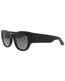 Alexander McQueen | Womens | AM0420S 50mm Sunglasses | Shiny Black | Grey Gradient Lens