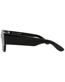 Alexander McQueen | Womens | AM0420S 50mm Sunglasses | Shiny Black | Grey Gradient Lens