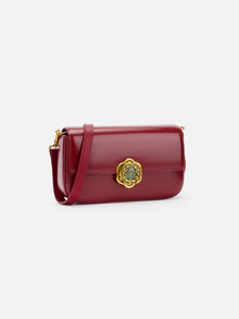 Hetian Jade Rotating Peony Button Bag | Brown