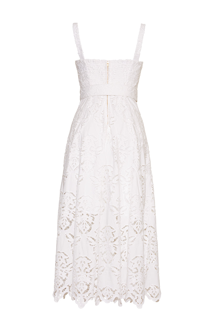 Calypso Dress | White Embroidered Eyelet