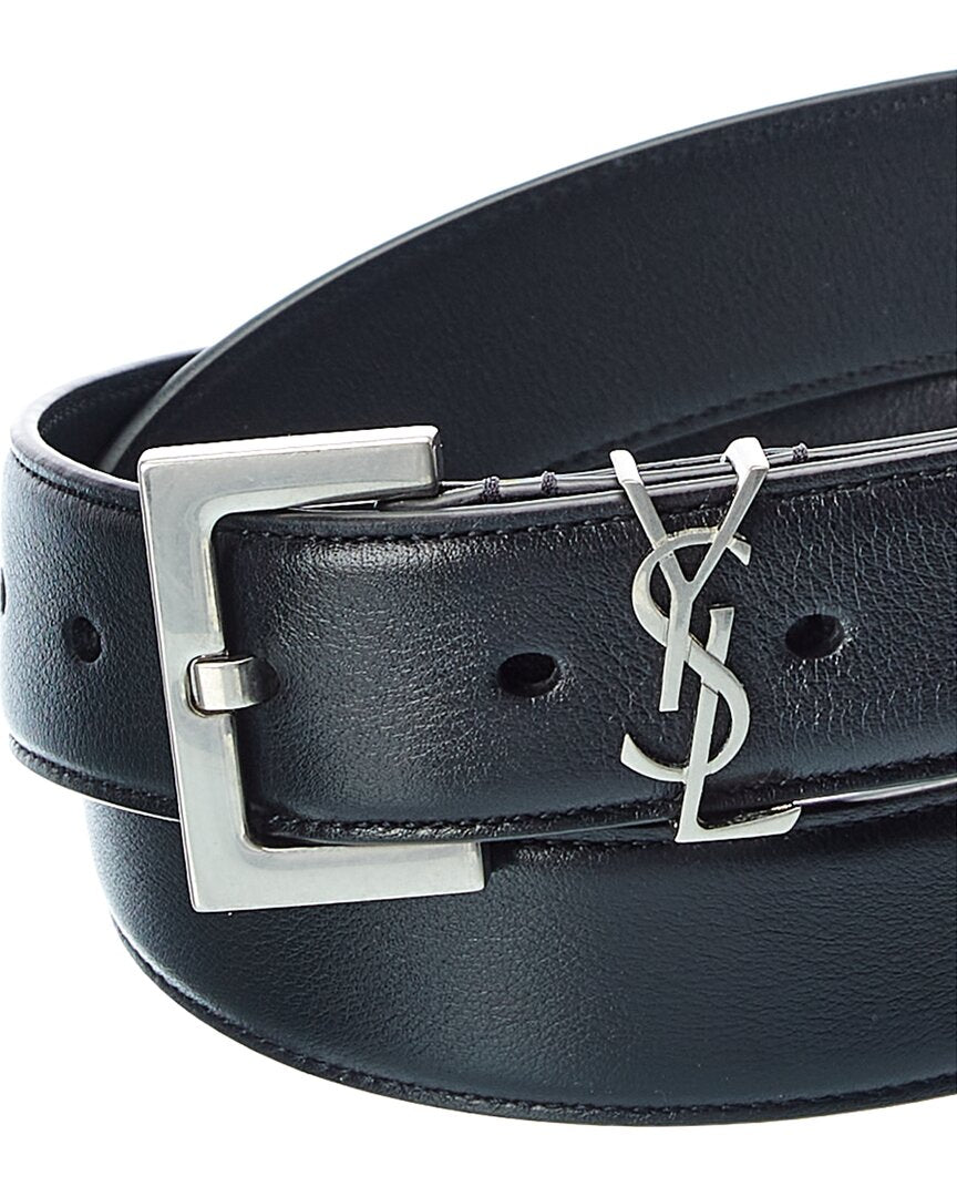 Saint Laurent | Womens | Monogram Leather Belt | Black