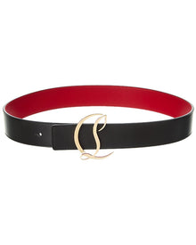 Christian Louboutin | Womens | Logo Leather Belt | Black