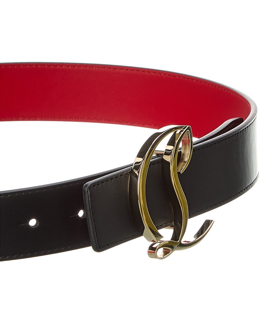 Christian Louboutin | Womens | Logo Leather Belt | Black