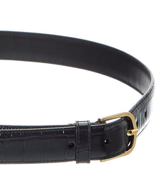 TOTEME | Womens | Croc-Embossed Leather Belt | Black