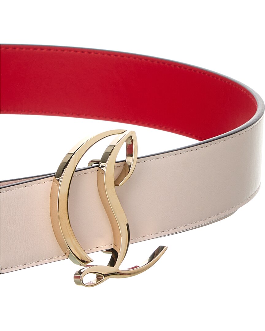 Christian Louboutin | Womens | CL Logo Leather Belt | Pink