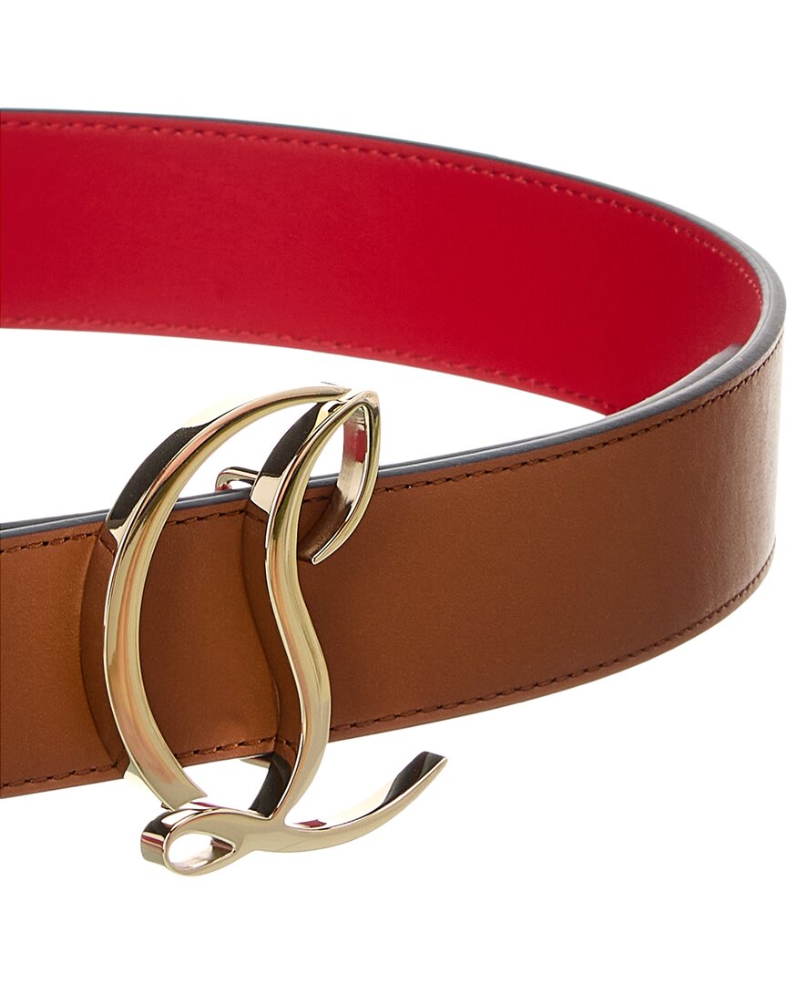 Christian Louboutin | Womens | CL Logo Leather Belt | Brown