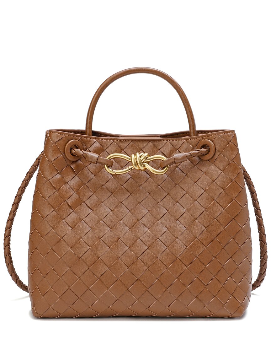 Tiffany & Fred Paris | Womens | Woven Leather Top Handle Bag | caramel