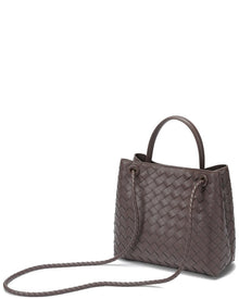 Tiffany & Fred Paris | Womens | Hand-Woven Leather Messenger Bag | Brown