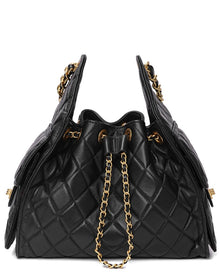 Tiffany & Fred Paris | Womens | Quilted Leather Shoulder Bag | Black