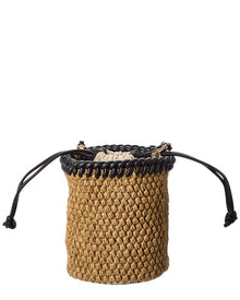 Tory Burch | Womens | Emerson Raffia Leather Bucket Bag | Tan