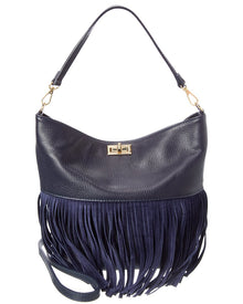 Isabella Rossetti | Womens | Arizona27 Leather Fringe Tote | Navy