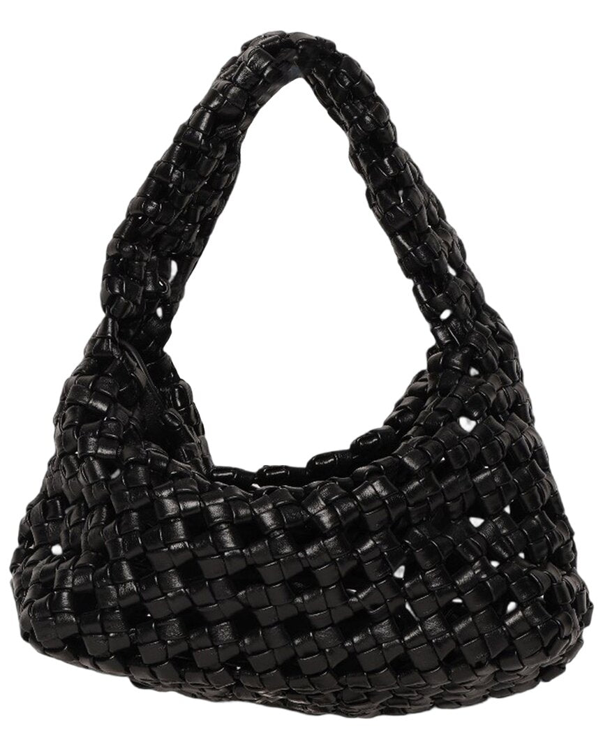 Walter Baker | Womens | Mackenzie Woven Knot Leather Hobo Bag | Black
