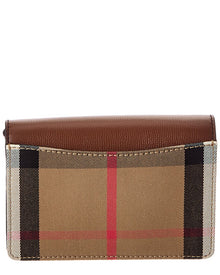 Burberry | Womens | Check Canvas & Leather Crossbody | Brown