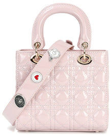 Tiffany & Fred Paris | Womens | Mini Quilted Patent Satchel | Pink