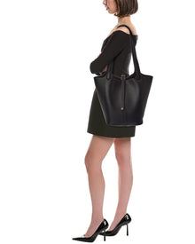Tiffany & Fred Paris | Womens | Pebbled Leather Bucket Tote | Black