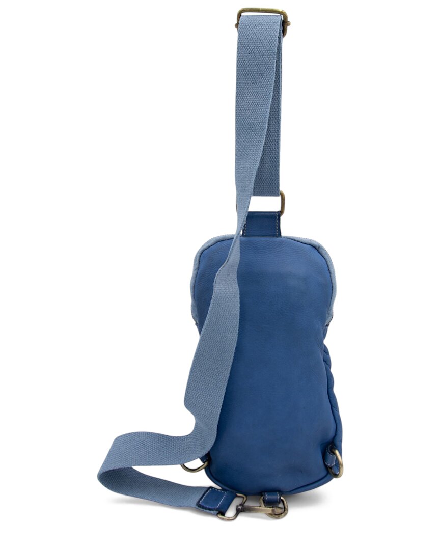 Bolsa Nova | Unisex | Logan Leather Sling Bag | Denim Blue