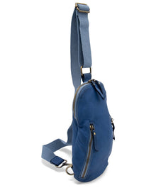 Bolsa Nova | Unisex | Logan Leather Sling Bag | Denim Blue