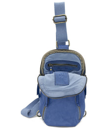 Bolsa Nova | Unisex | Logan Leather Sling Bag | Denim Blue