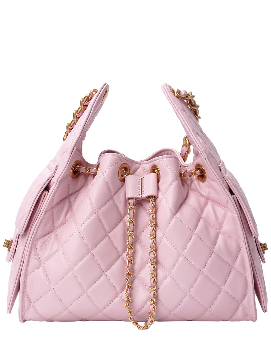 Tiffany & Fred Paris | Womens | Quilted Leather Shoulder Bag | Pink