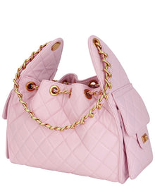 Tiffany & Fred Paris | Womens | Quilted Leather Shoulder Bag | Pink
